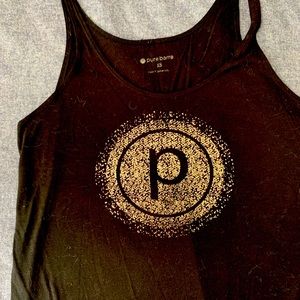 Pure Barre metallic circle P tank top